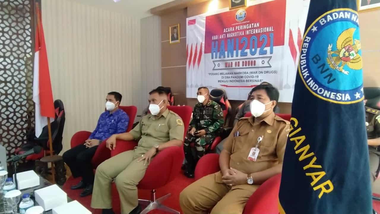 BNNK Gianyar melaksanakan kegiatan peringatan Hari Anti Narkotika Internasional Tahun 2021