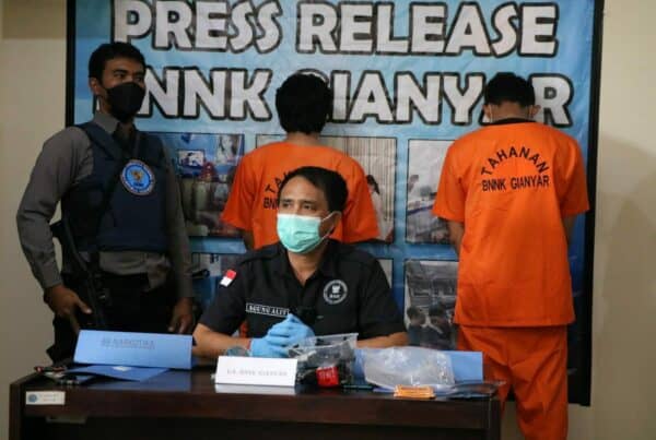 BNNK Gianyar melakukan press release Pengungkapan kasus Narkoba