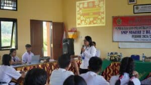 Sosialisasi P4GN dalam Rangka Pembekalan dan pelantikan Pengurus OSIS Periode 2024/2025 di SMP Negeri 2 Blahbatuh
