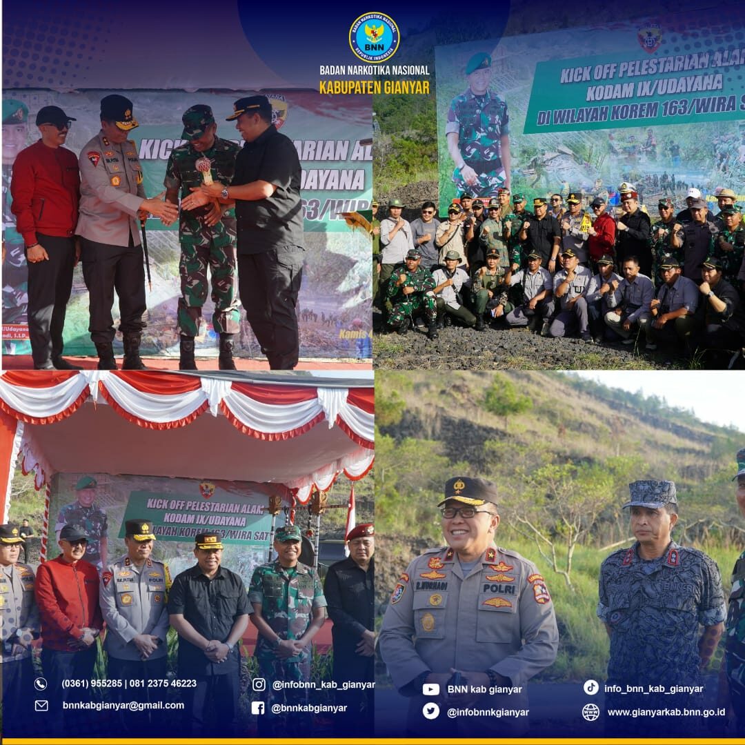 Mendampingi Kepala BNN Provinsi Bali dalam Mendukung Pelaksanaan Kick Off Pelestarian Alam di Wilayah Kodim Korem 163/Wira Satya