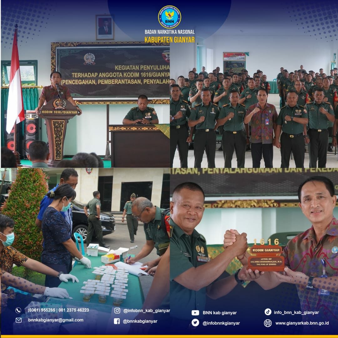 Extraordinay P4GN berupa Tes Urine pada Kodim 1616/Gianyar