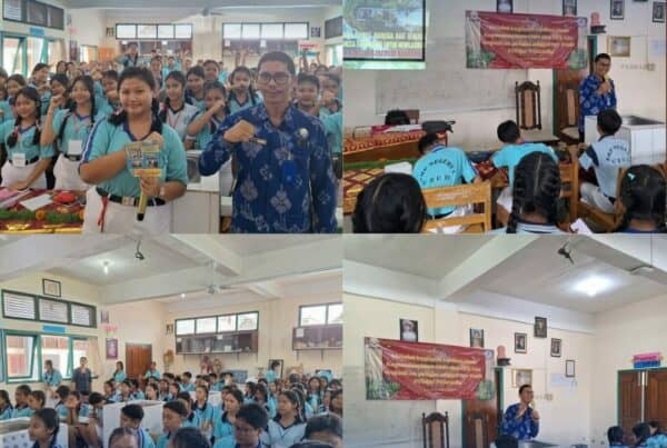 Sosialisasi Pencegahan Penyalahgunaan Narkotika dalam rangka rekrutmen anggota OSIS dan MPK periode 2025/2026 di SMP N 1 Ubud