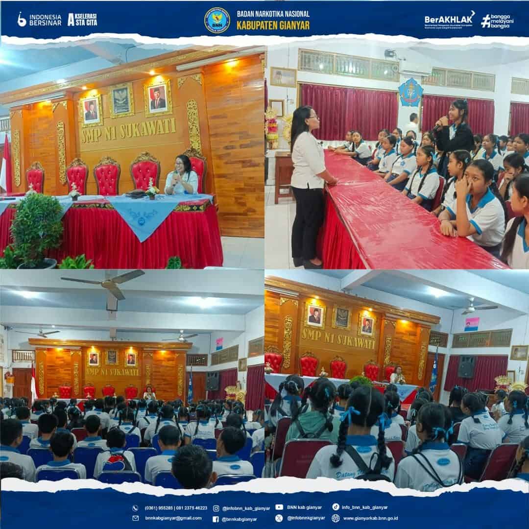 Penyuluhan Anti Narkoba terkait Meningkatkan dan Perapan Karakter di SMPN 1 Sukawati