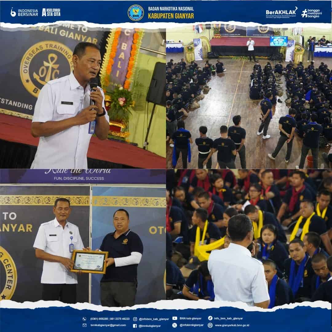 Penyuluhan Anti Narkoba dalam Pembinaan Dasar Sikap Profesi (PDSP) siswa baru Overseas Training Center Bali Gianyar