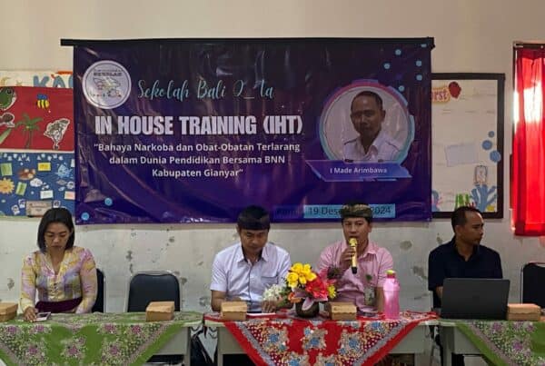 Penyuluhan Anti Narkoba dalam kegiatan In House Training Sekolah Bali Q_TA, Desa Keramas, Kab. Gianyar