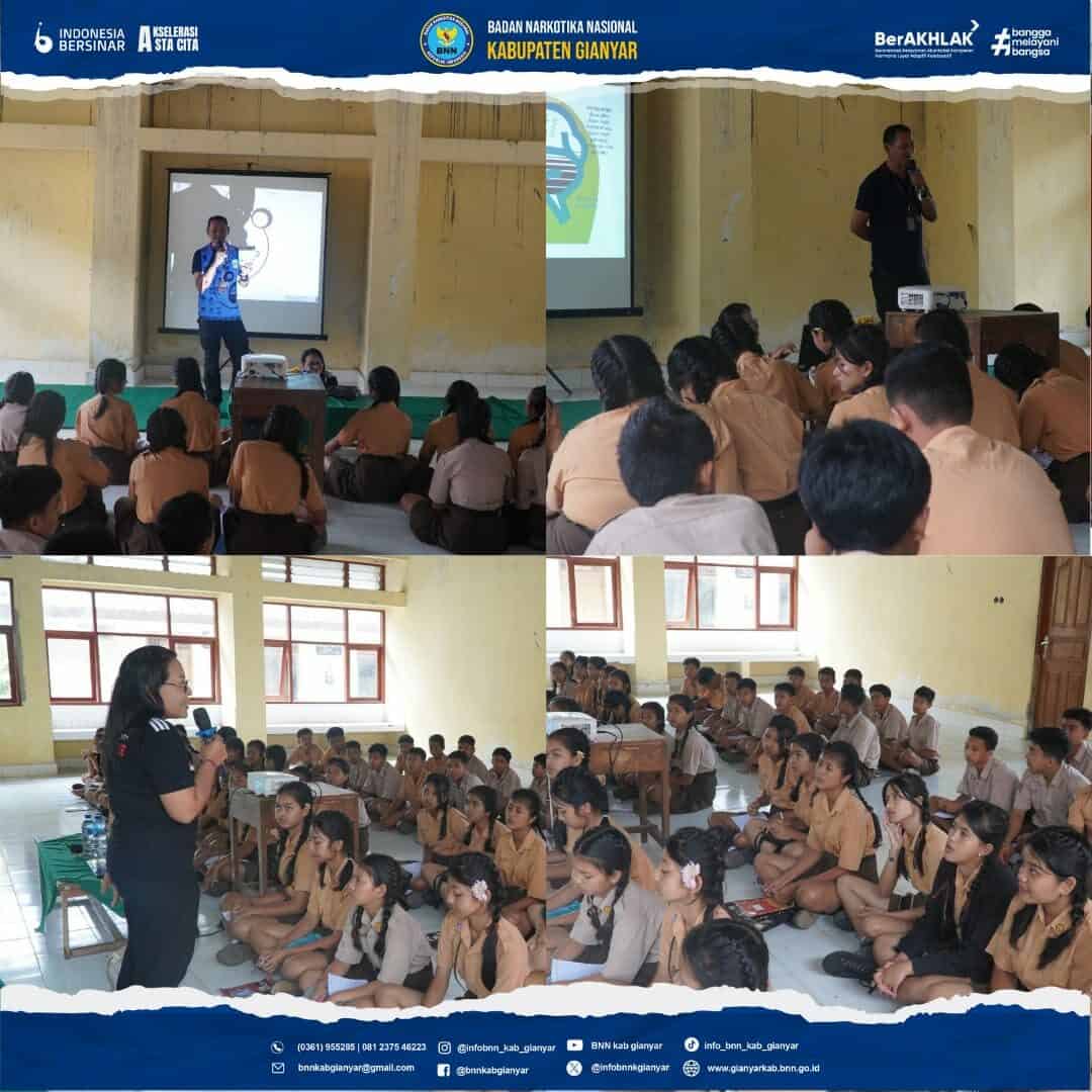 Penyuluhan Anti Narkoba dalam kegiatan pendidikan dan Pelatihan OSIS SMP N 2 Tegallalang