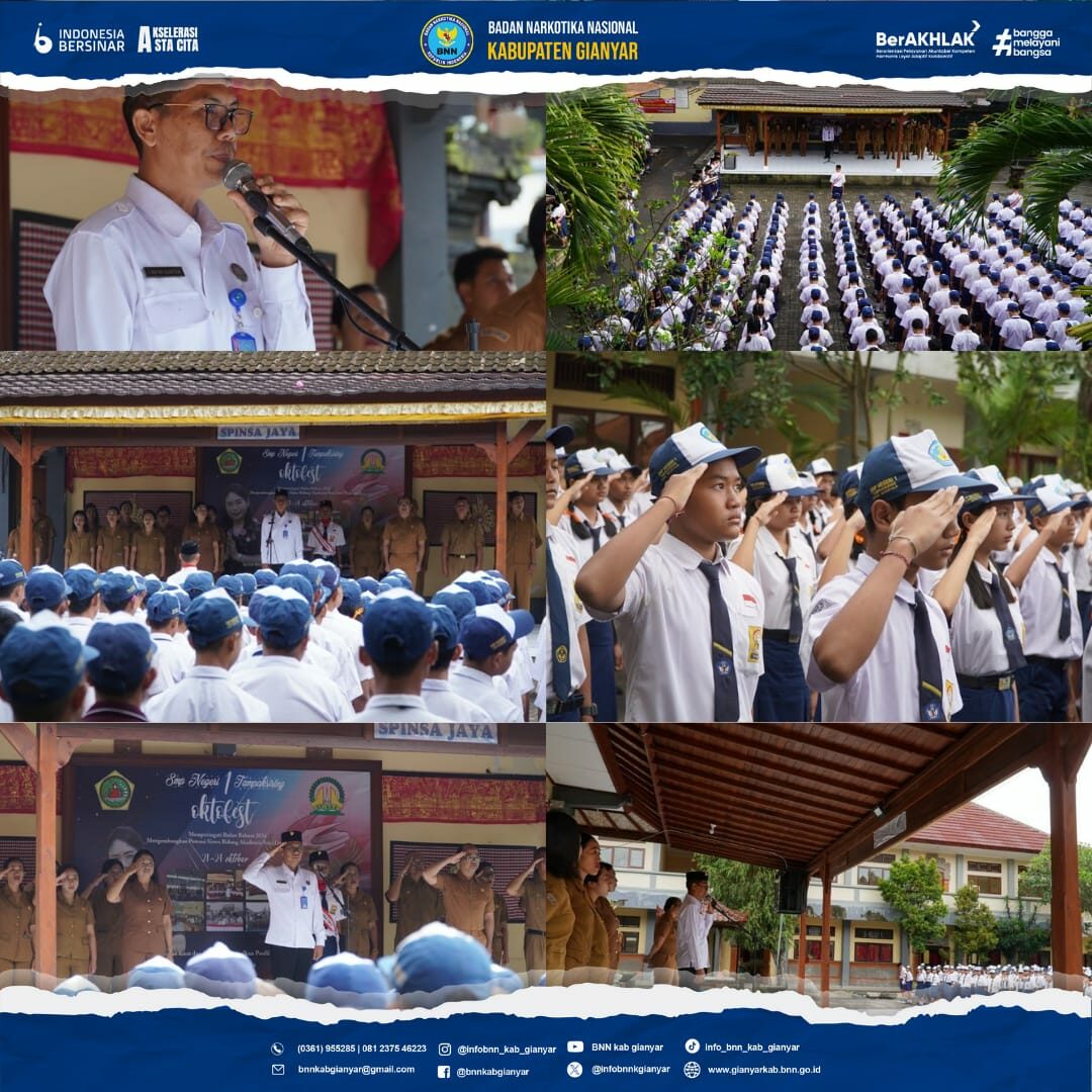 Melaksanakan Penyuluhan P4GN dengan Sebagai Pembina Upacara di SMP N 1 Tampaksiring