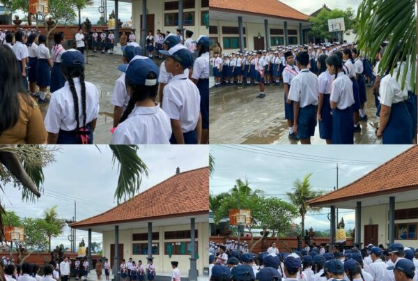 Melaksanakan Penyuluhan P4GN dengan Menjadi Pembina Upacara di SMP N 3 Blahbatuh