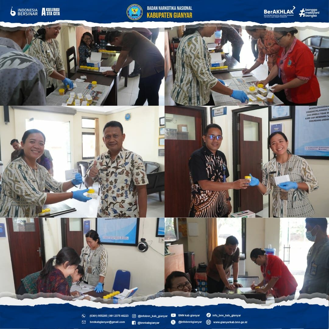 Tes Urine Seluruh Pegawai BNN Kabupaten Gianyar