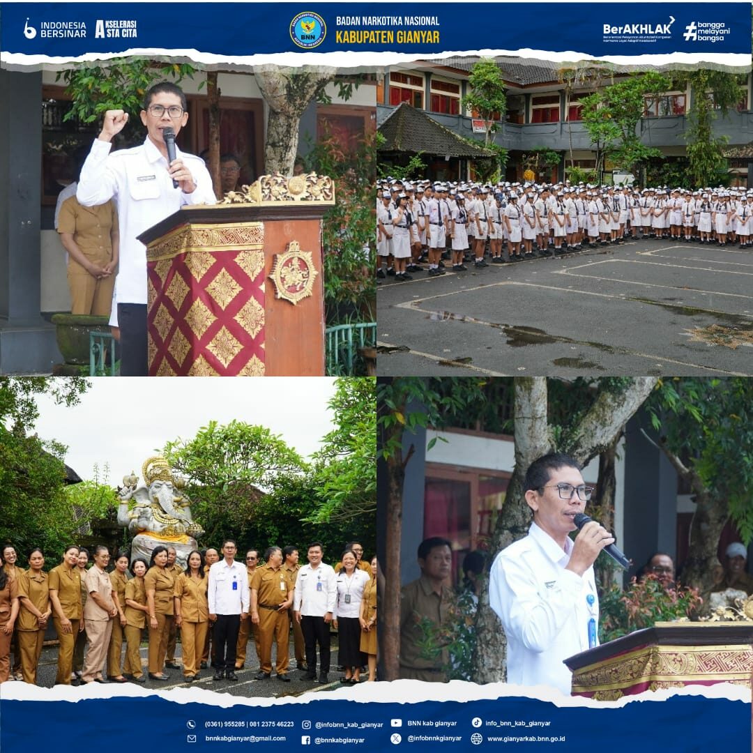 Kampanye Bahaya Penyalahgunaan Narkoba sekaligus Deklarasi Sekolah Bersinar di SMP N 1 Ubud