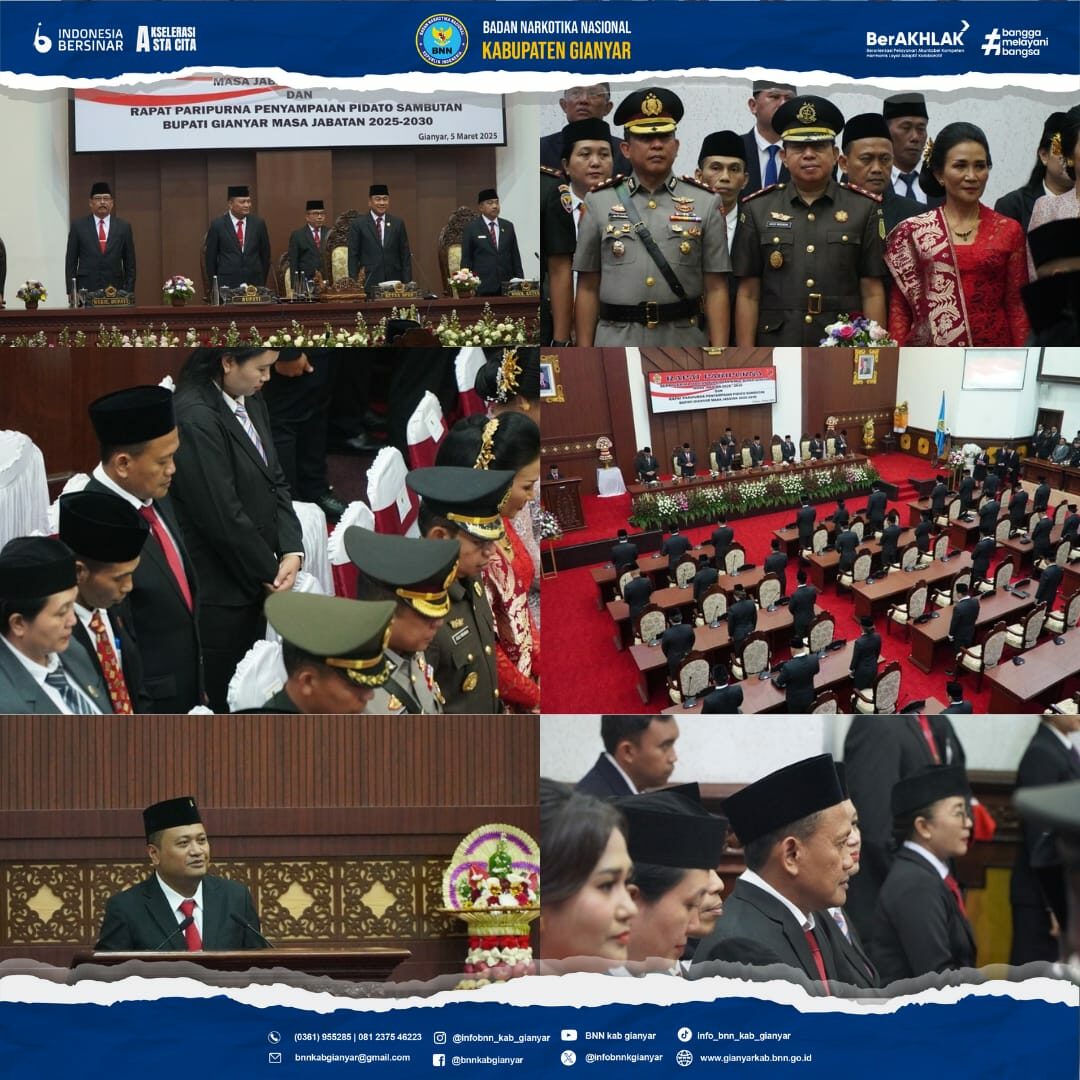 Rapat Paripurna dan Penyampaian Pidato Sambutan Serah Terima Jabatan Bupati & Wakil Bupati Gianyar Masa Jabatan 2025 – 2030