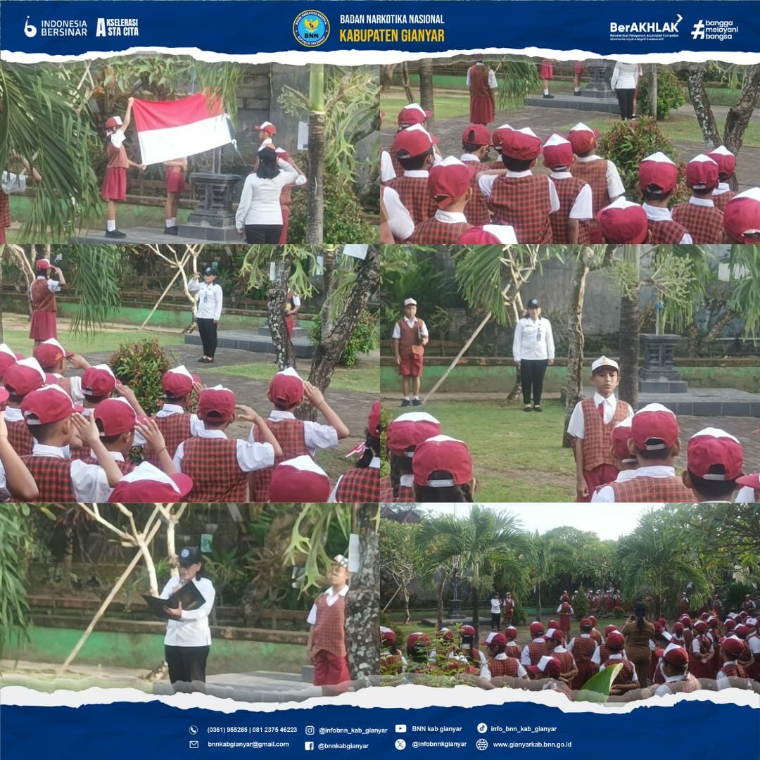 Melaksanakan Penyuluhan P4GN dengan Menjadi Pembina Upacara di SDN 3 Pering