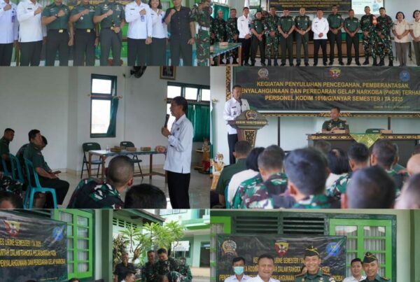 Sosialisasi P4GN dan Tes Urine untuk Anggota Kodim 1616/Gianyar