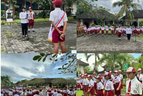 Melaksanakan Penyuluhan P4GN dengan Menjadi Pembina Upacara di SD Negeri 1 Pering