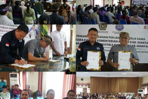 Penandatanaganan PKS antara BNN Kab. Gianyar dengan Kementerian Agama Kab. Gianyar