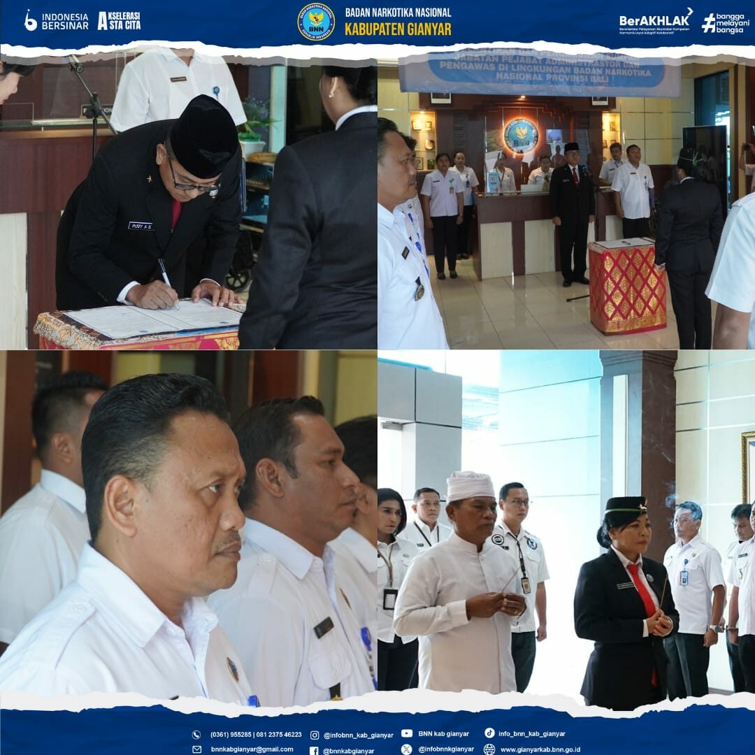 Pelantikan dan Pengambilan Sumpah Jabatan Kepala Bagian Umum BNN Provinsi Bali