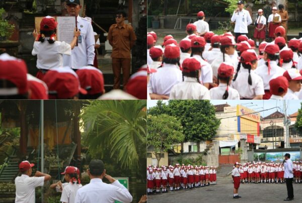 Melaksanakan Penyuluhan P4GN dengan Menjadi Pembina Upacara di SDN 1 Gianyar