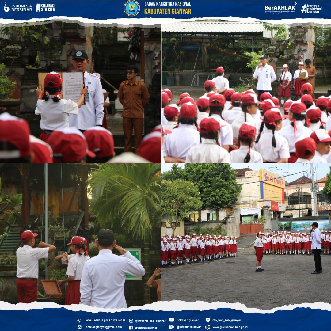 Melaksanakan Penyuluhan P4GN dengan Menjadi Pembina Upacara di SDN 1 Gianyar